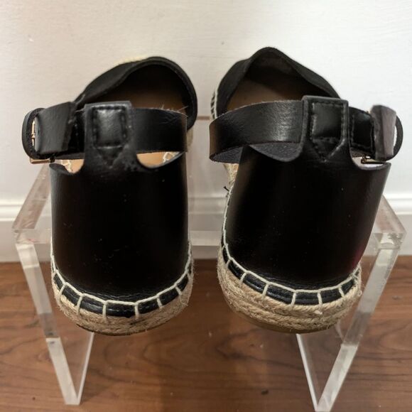 Old Navy Black Faux Leather Jute Buckle Espadrille Women's 8 - Picture 4 of 16